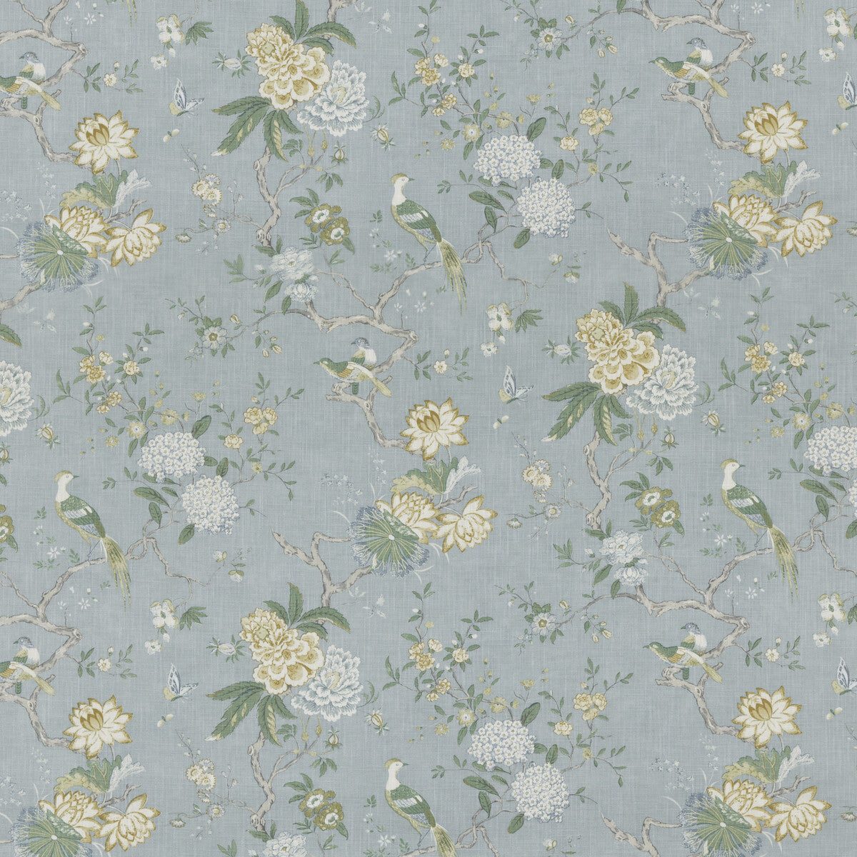 Oriental Bird Signature fabric in soft blue color - pattern BP10771.3.0 - by G P & J Baker in the Signature Prints collection
