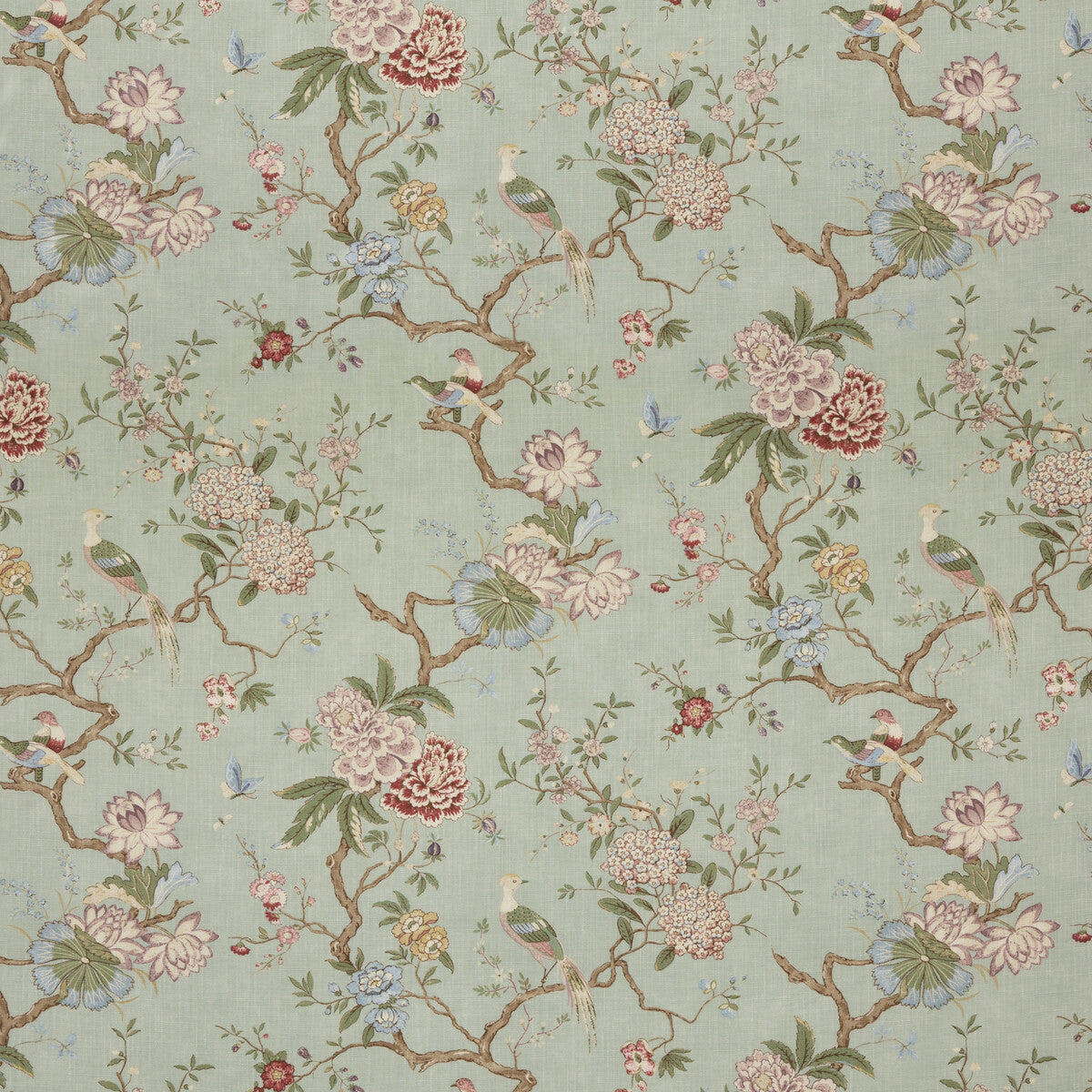 Oriental Bird Signature fabric in eau de nil color - pattern BP10771.4.0 - by G P & J Baker in the Signature Prints collection