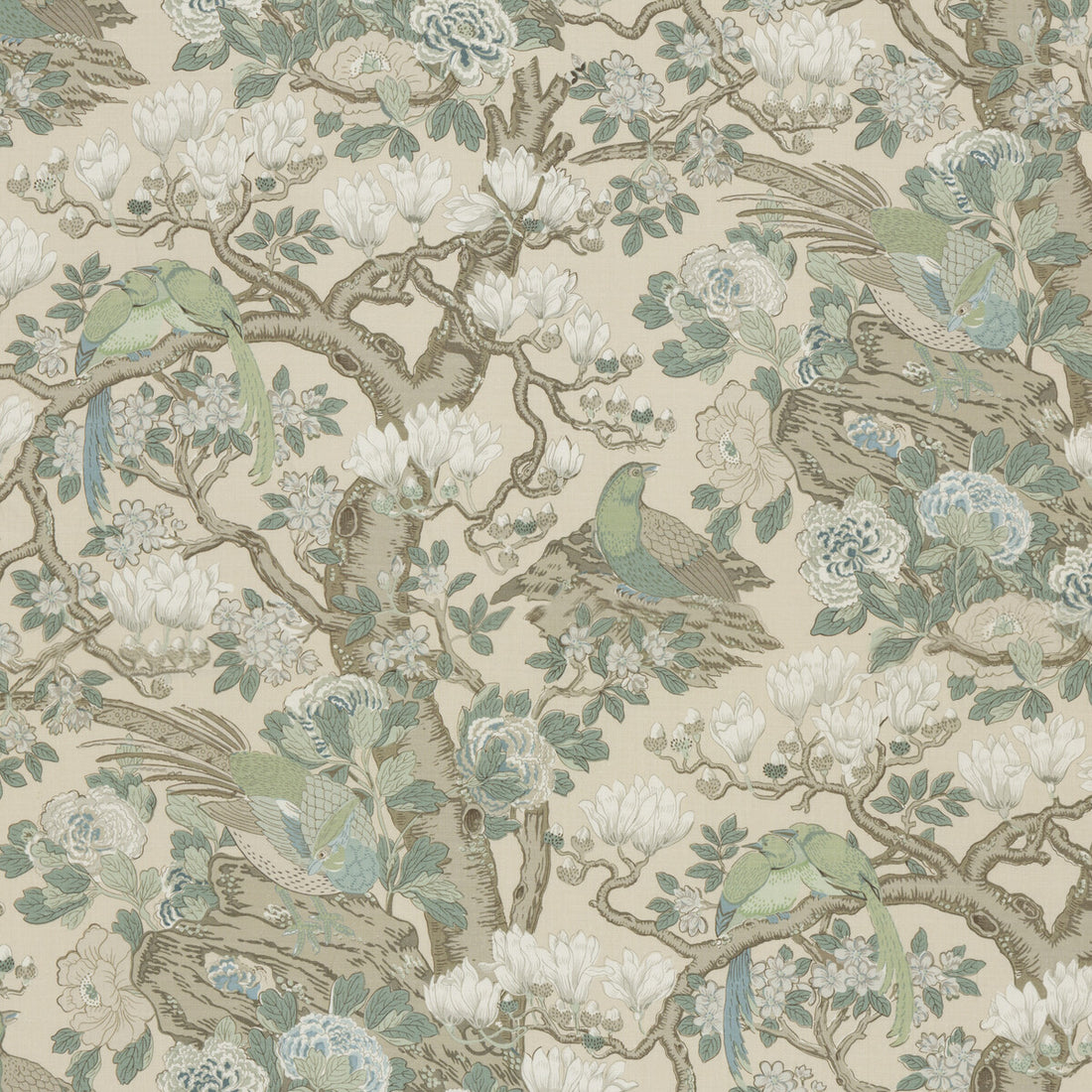 Rockbird Signature fabric in soft blue color - pattern BP10773.3.0 - by G P &amp; J Baker in the Signature Prints collection