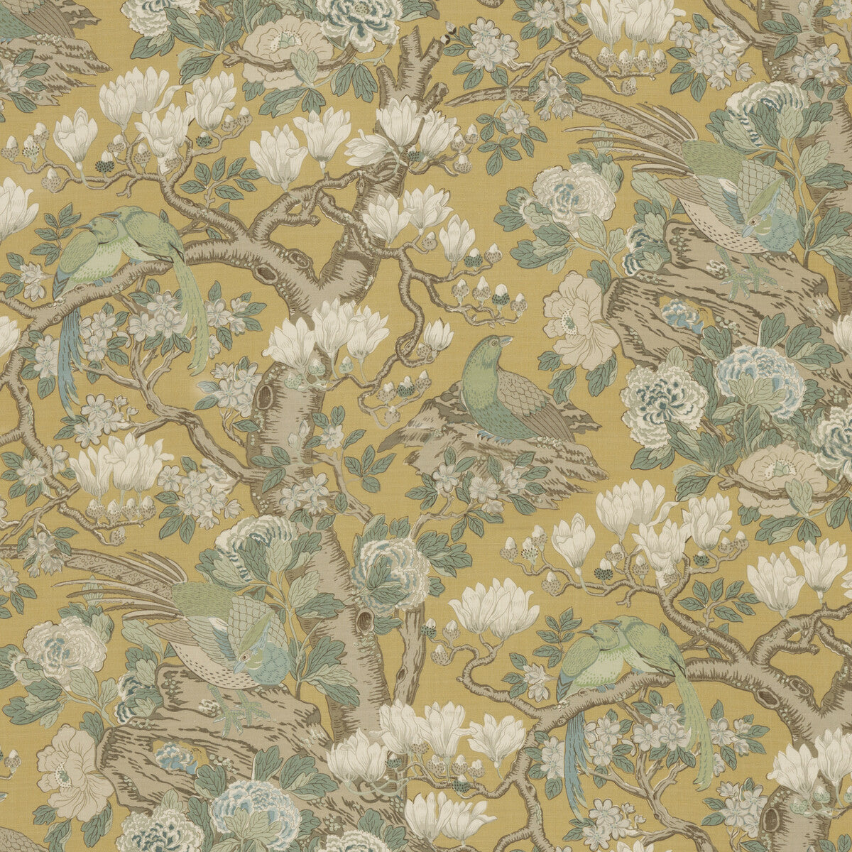 Rockbird Signature fabric in ochre color - pattern BP10773.4.0 - by G P & J Baker in the Signature Prints collection