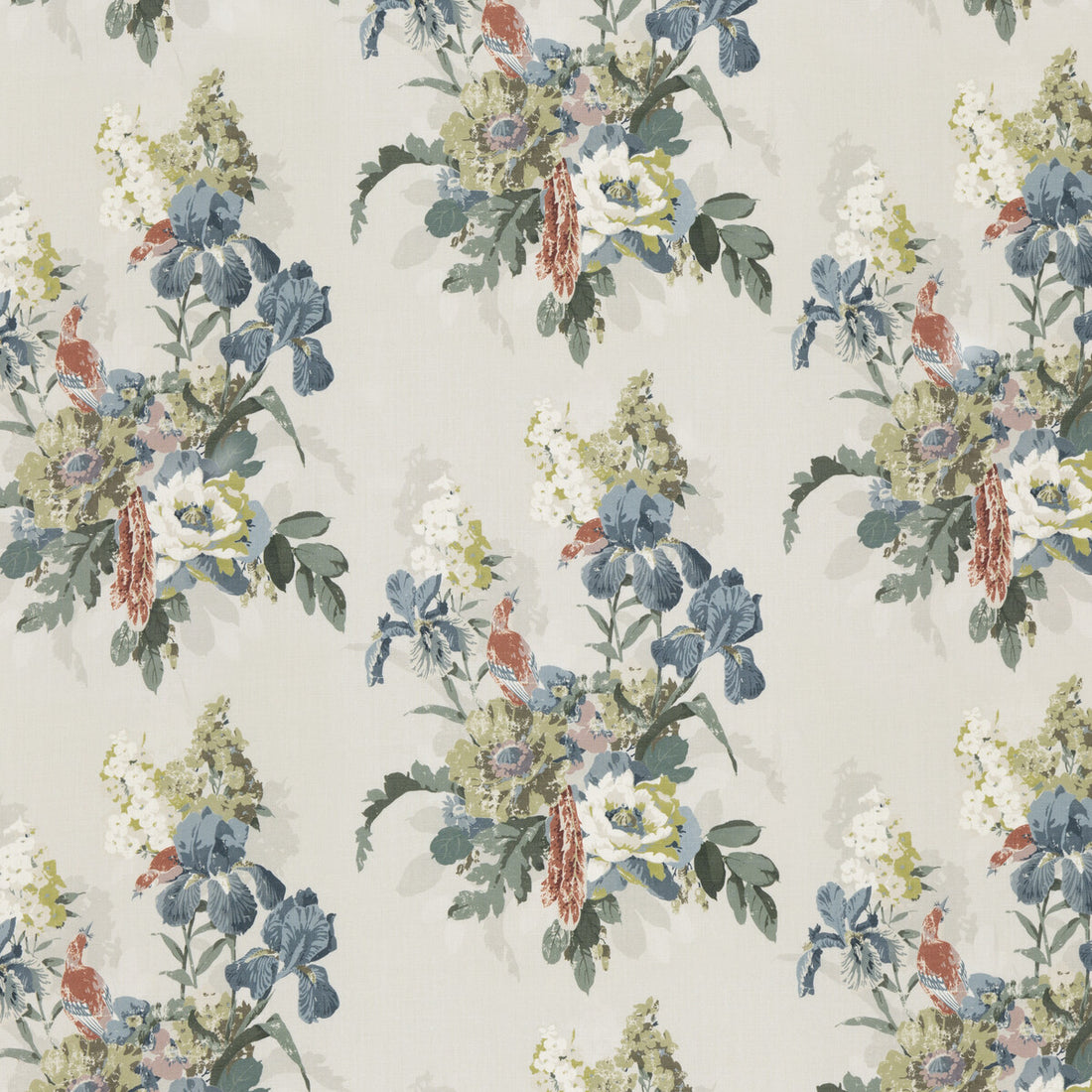 Bird &amp; Iris fabric in indigo color - pattern BP10774.2.0 - by G P &amp; J Baker in the Signature Prints collection