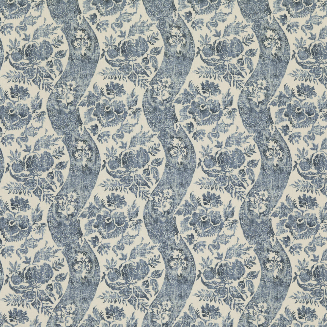Caldbeck fabric in indigo/ivory color - pattern BP10776.1.0 - by G P &amp; J Baker in the Signature Prints collection
