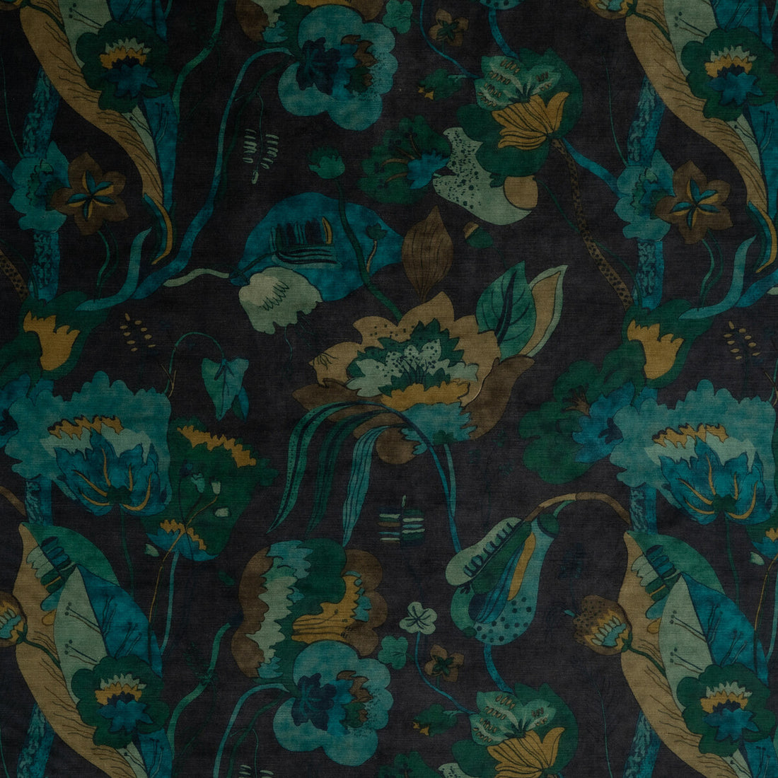 California Velvet fabric in indigo/teal color - pattern BP10813.1.0 - by G P &amp; J Baker in the Signature Velvets collection