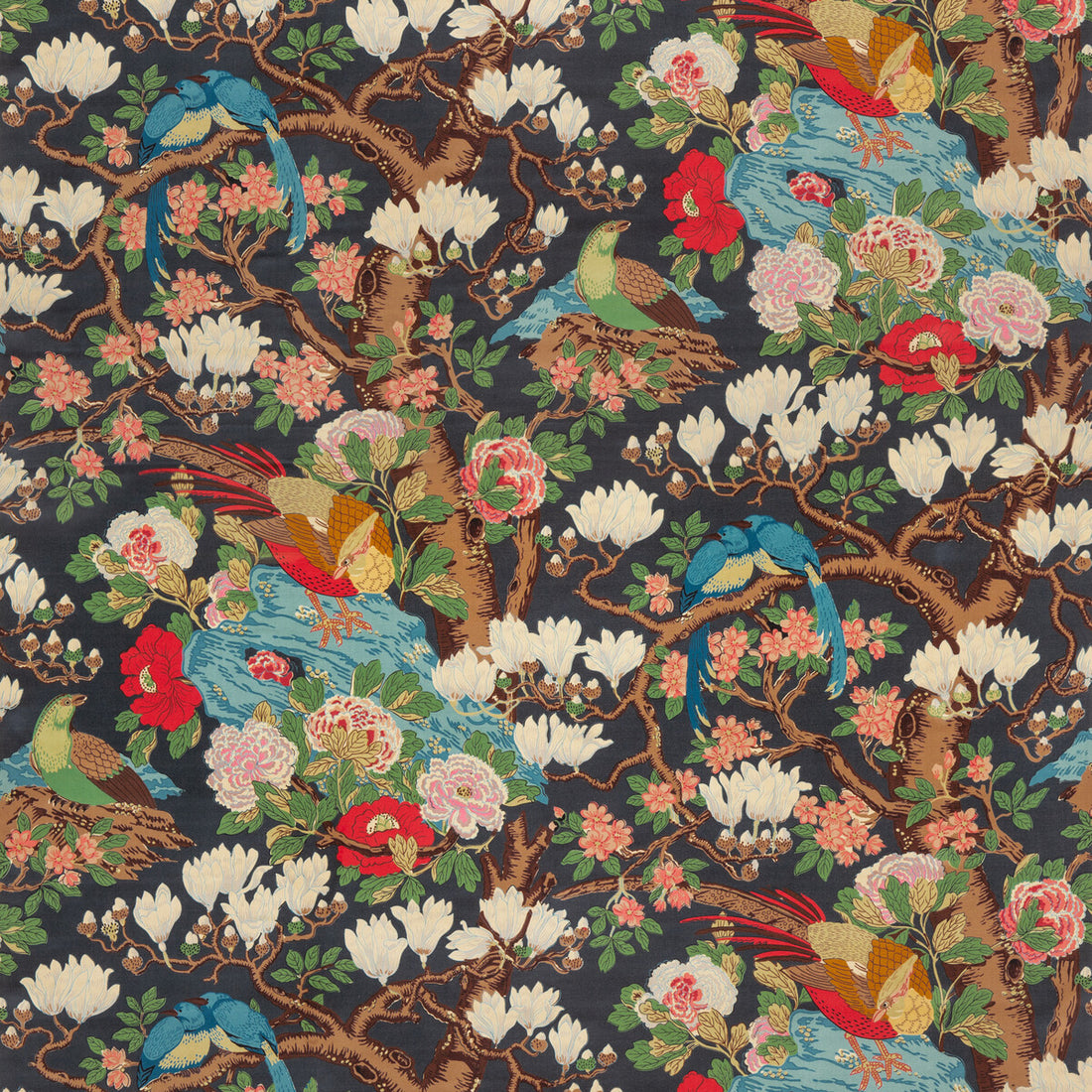 Rockbird Velvet fabric in indigo color - pattern BP10815.1.0 - by G P &amp; J Baker in the Signature Velvets collection