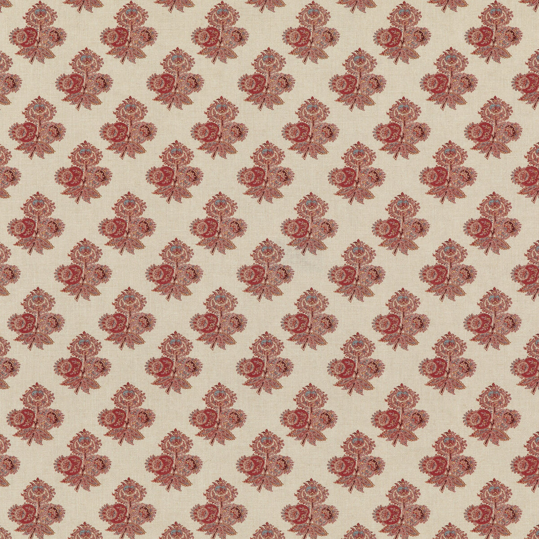 Poppy Paisley fabric in red color - pattern BP10823.1.0 - by G P &amp; J Baker in the Coromandel Small Prints collection