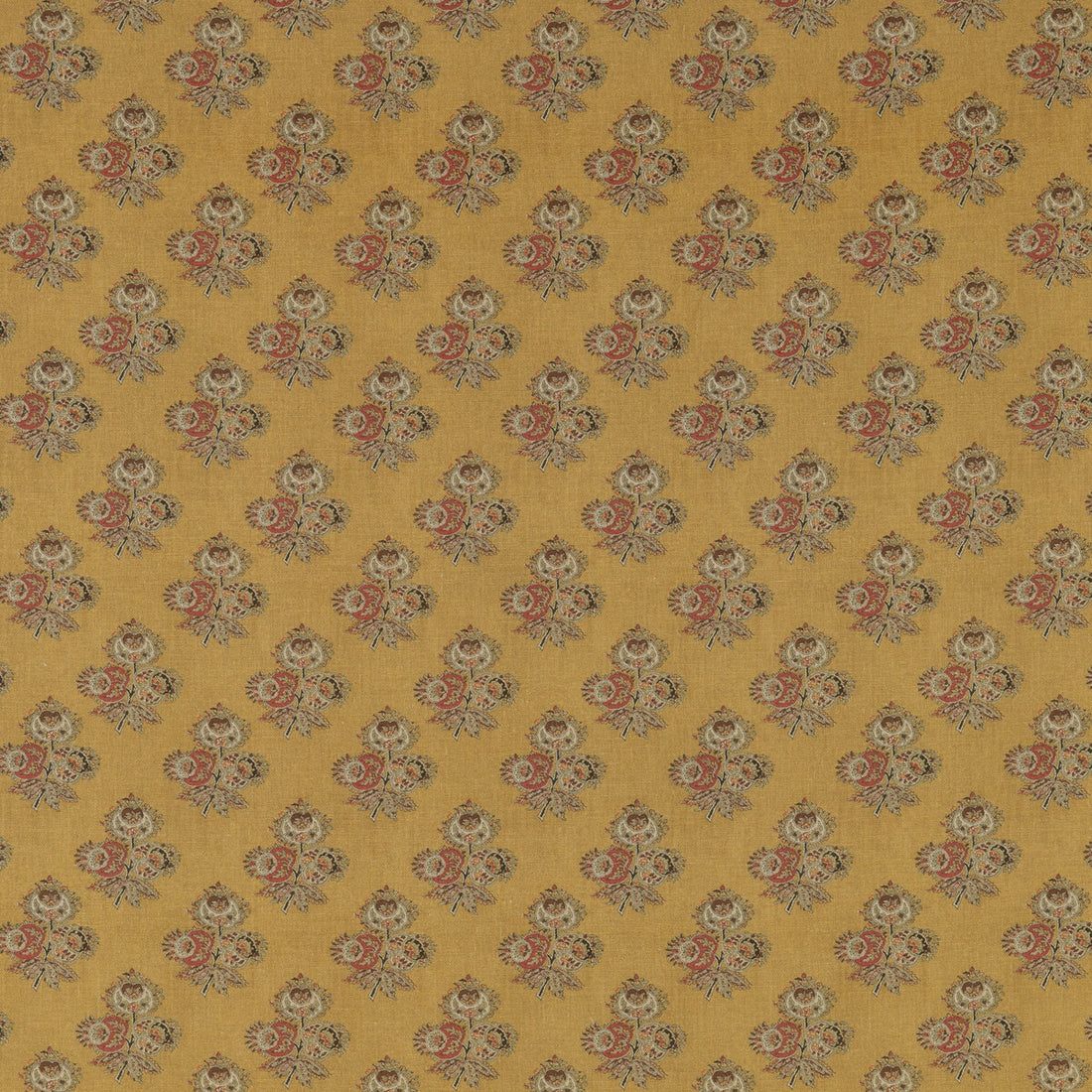 Poppy Paisley fabric in ochre color - pattern BP10823.3.0 - by G P &amp; J Baker in the Coromandel Small Prints collection