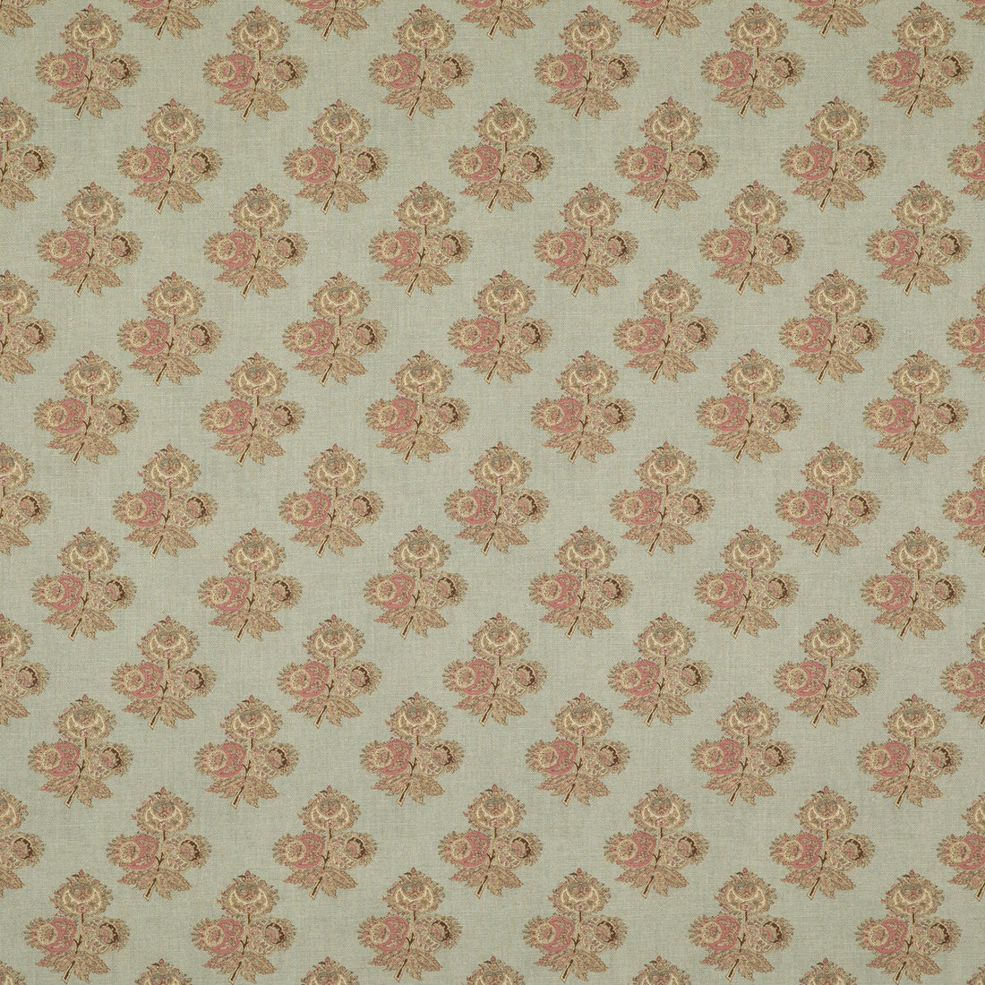 Poppy Paisley fabric in aqua color - pattern BP10823.5.0 - by G P &amp; J Baker in the Coromandel Small Prints collection