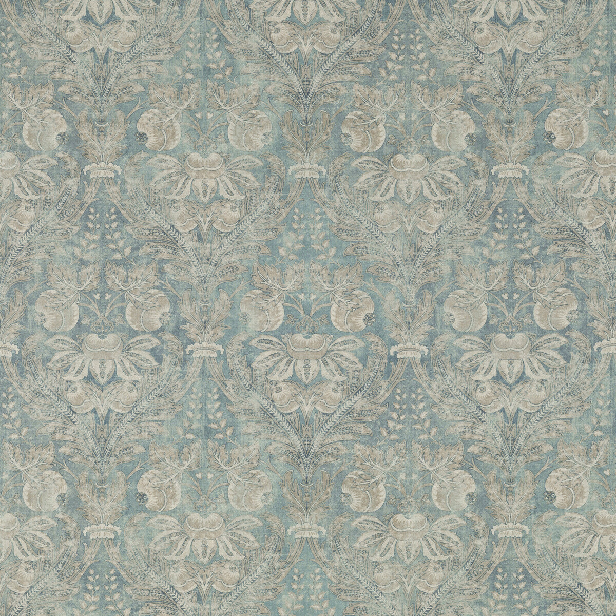 Lapura Damask fabric in blue color - pattern BP10828.1.0 - by G P & J Baker in the Coromandel collection