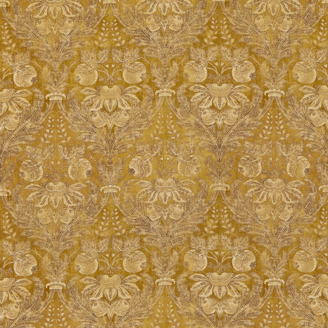 Lapura Damask fabric in ochre color - pattern BP10828.2.0 - by G P &amp; J Baker in the Coromandel collection