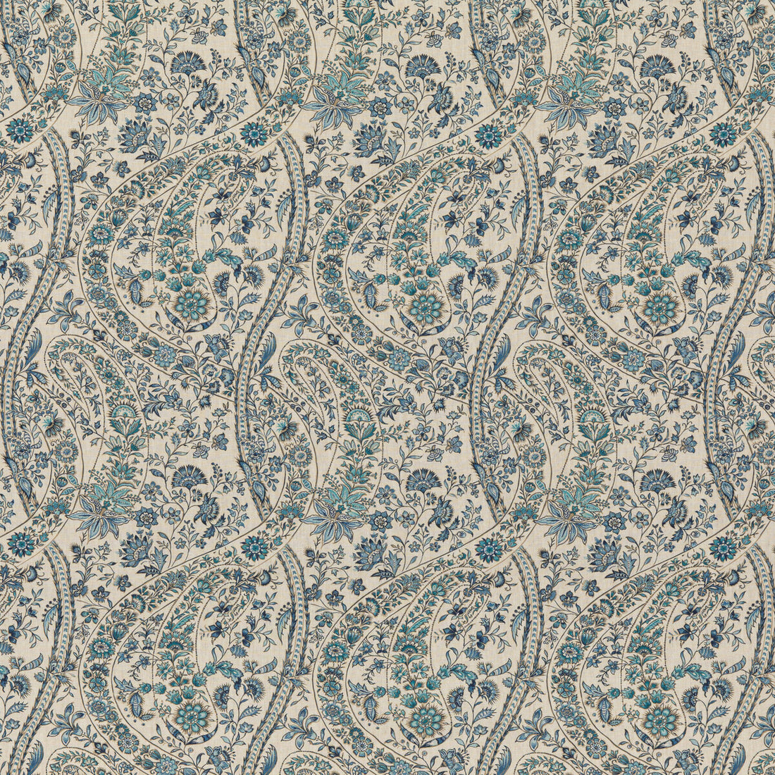 Bukhara Paisley fabric in blue color - pattern BP10835.1.0 - by G P &amp; J Baker in the Coromandel collection
