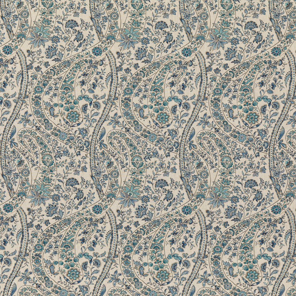 Bukhara Paisley fabric in blue color - pattern BP10835.1.0 - by G P & J Baker in the Coromandel collection