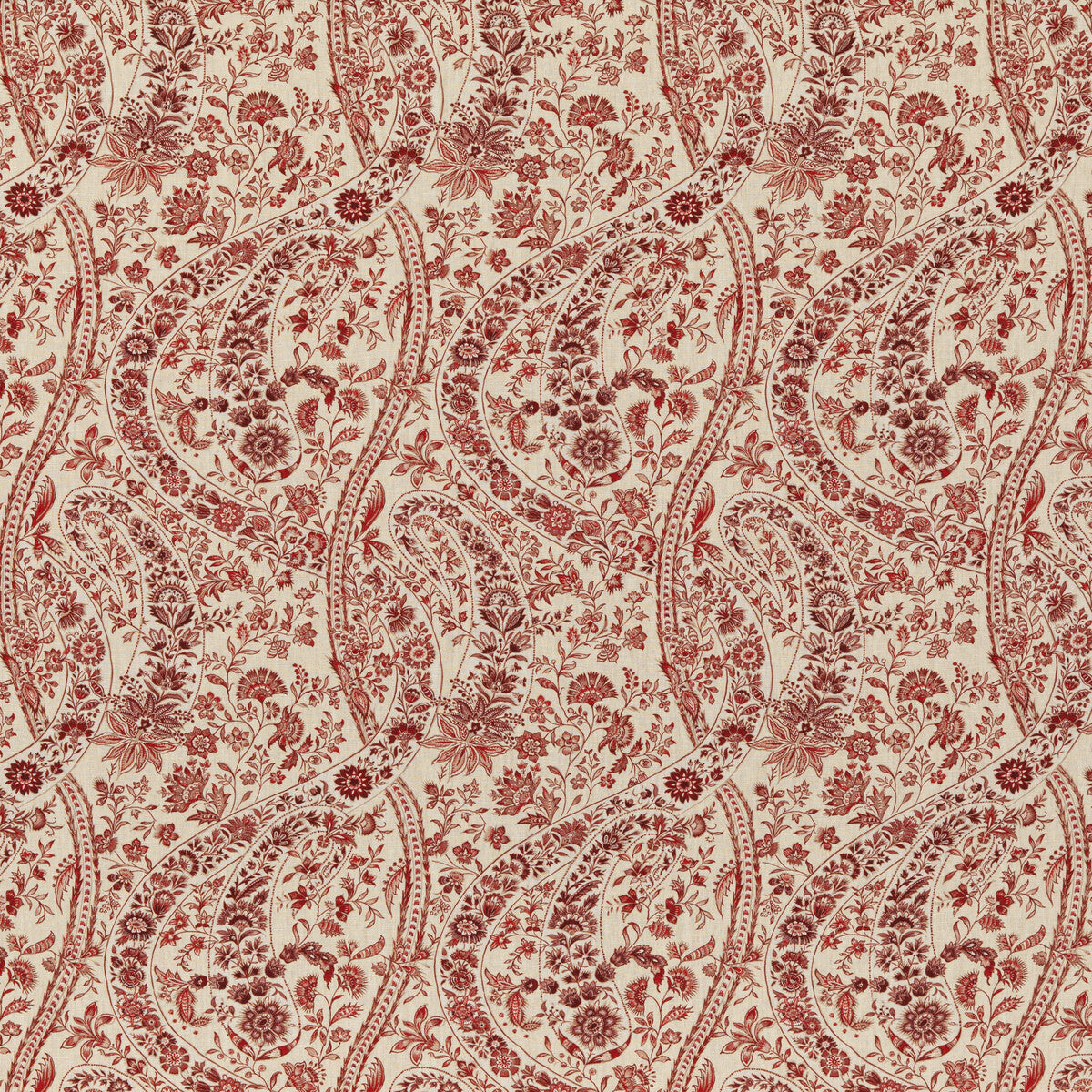 Bukhara Paisley fabric in red color - pattern BP10835.2.0 - by G P & J Baker in the Coromandel collection