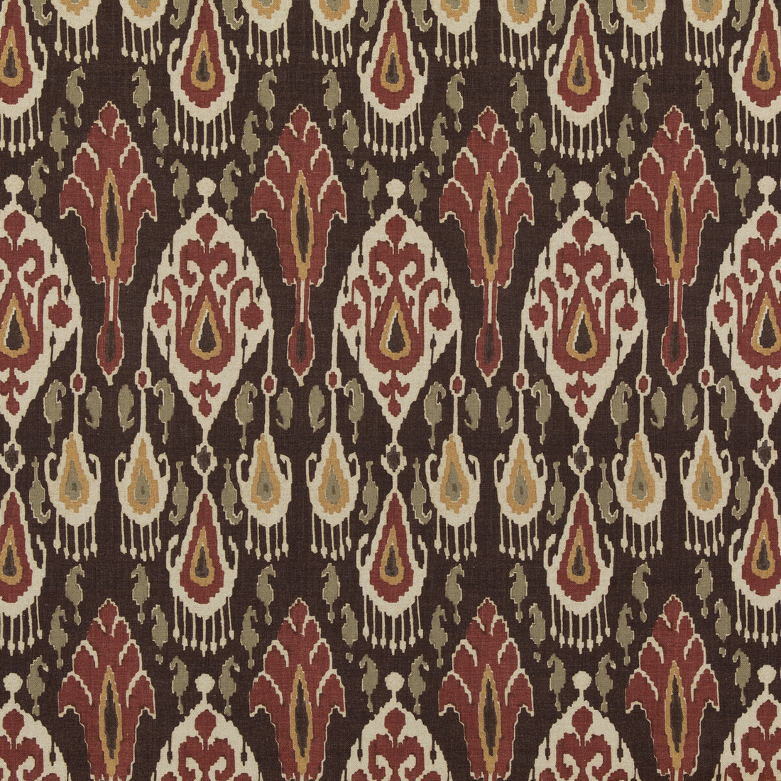 Ikat Bokhara fabric in espresso color - pattern BP10853.6.0 - by G P &amp; J Baker in the Chifu collection