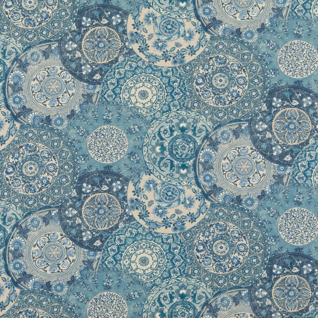 Imari fabric in blue color - pattern BP10856.1.0 - by G P &amp; J Baker in the Chifu collection