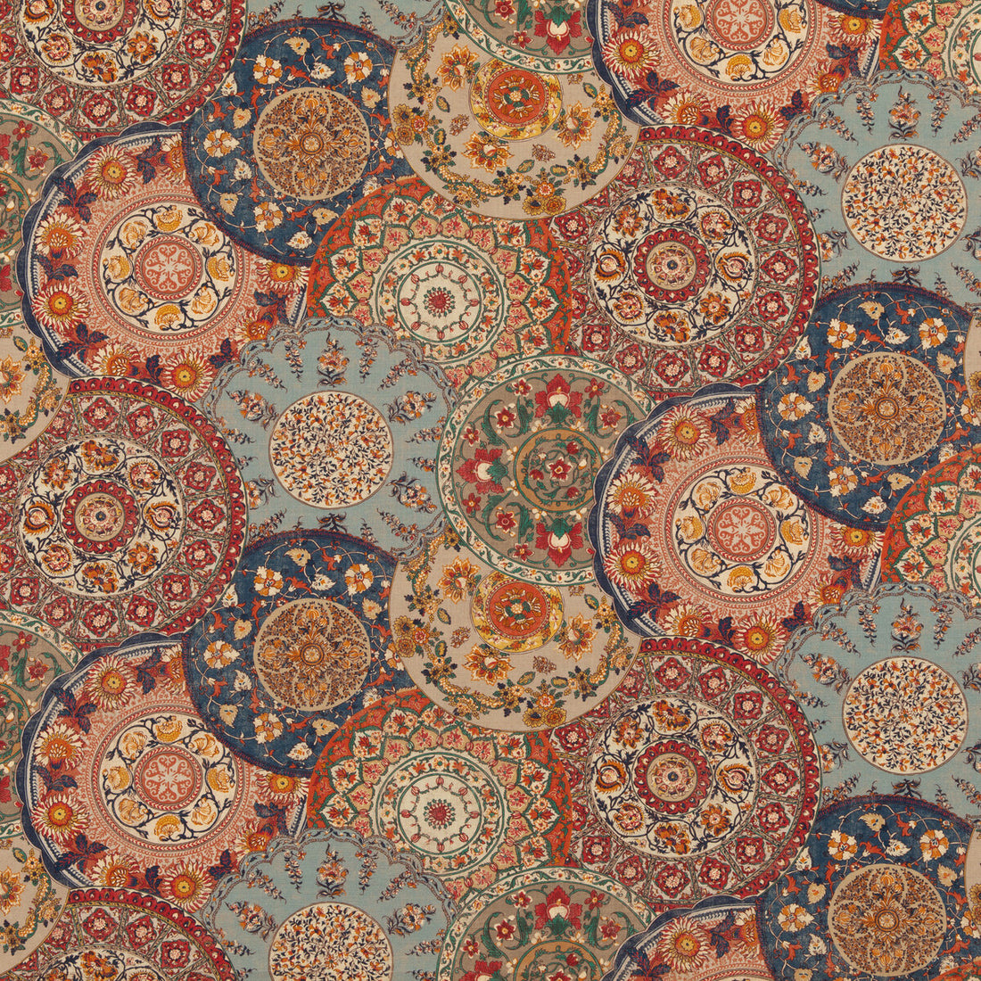 Imari fabric in red/indigo color - pattern BP10856.4.0 - by G P &amp; J Baker in the Chifu collection