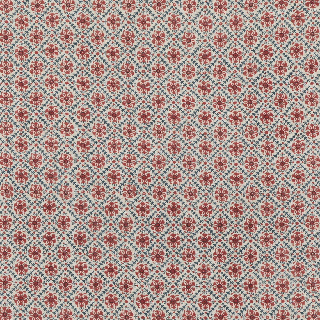 Camden Trellis fabric in red/ blue color - pattern BP10909.2.0 - by G P &amp; J Baker in the Portobello collection