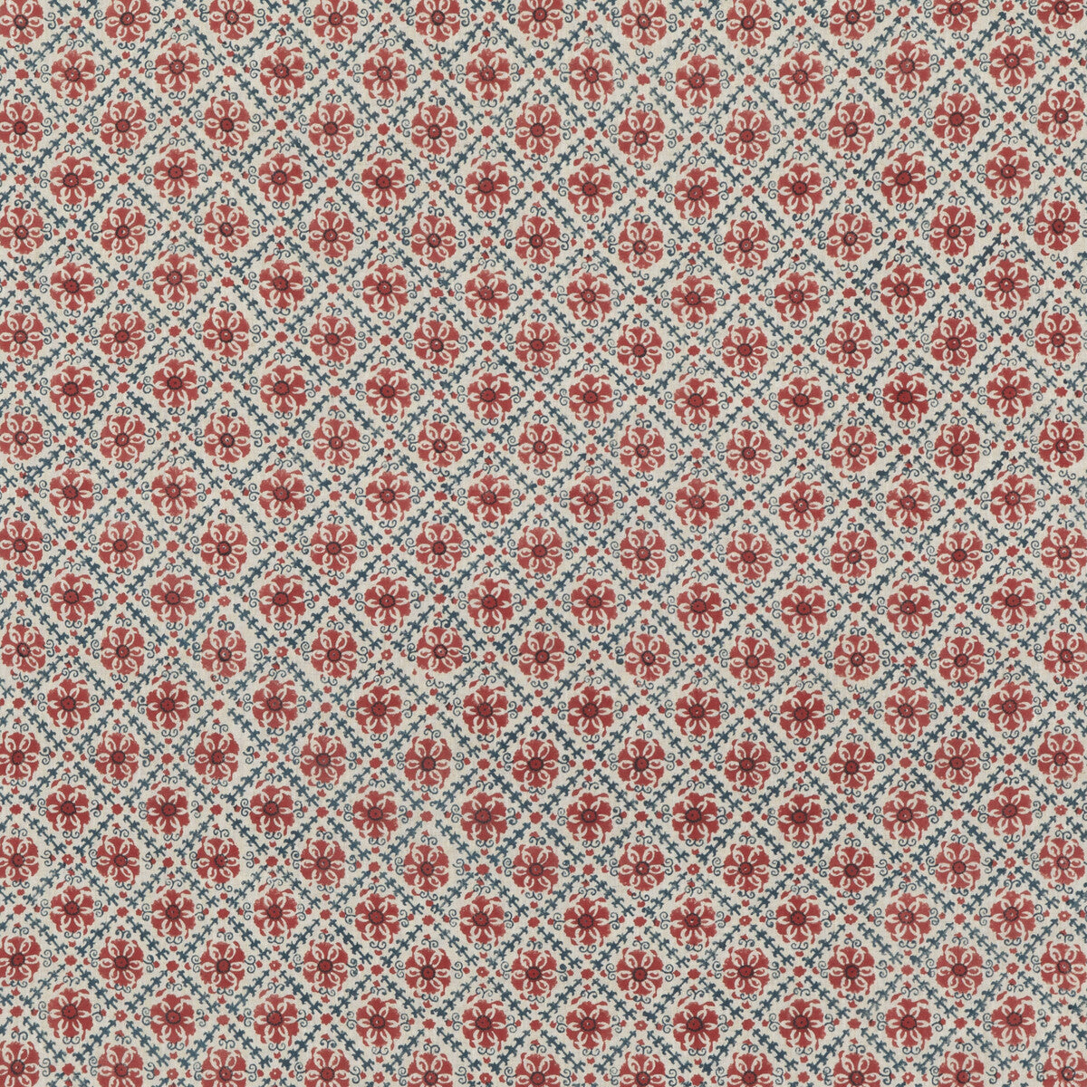 Camden Trellis fabric in red/ blue color - pattern BP10909.2.0 - by G P & J Baker in the Portobello collection