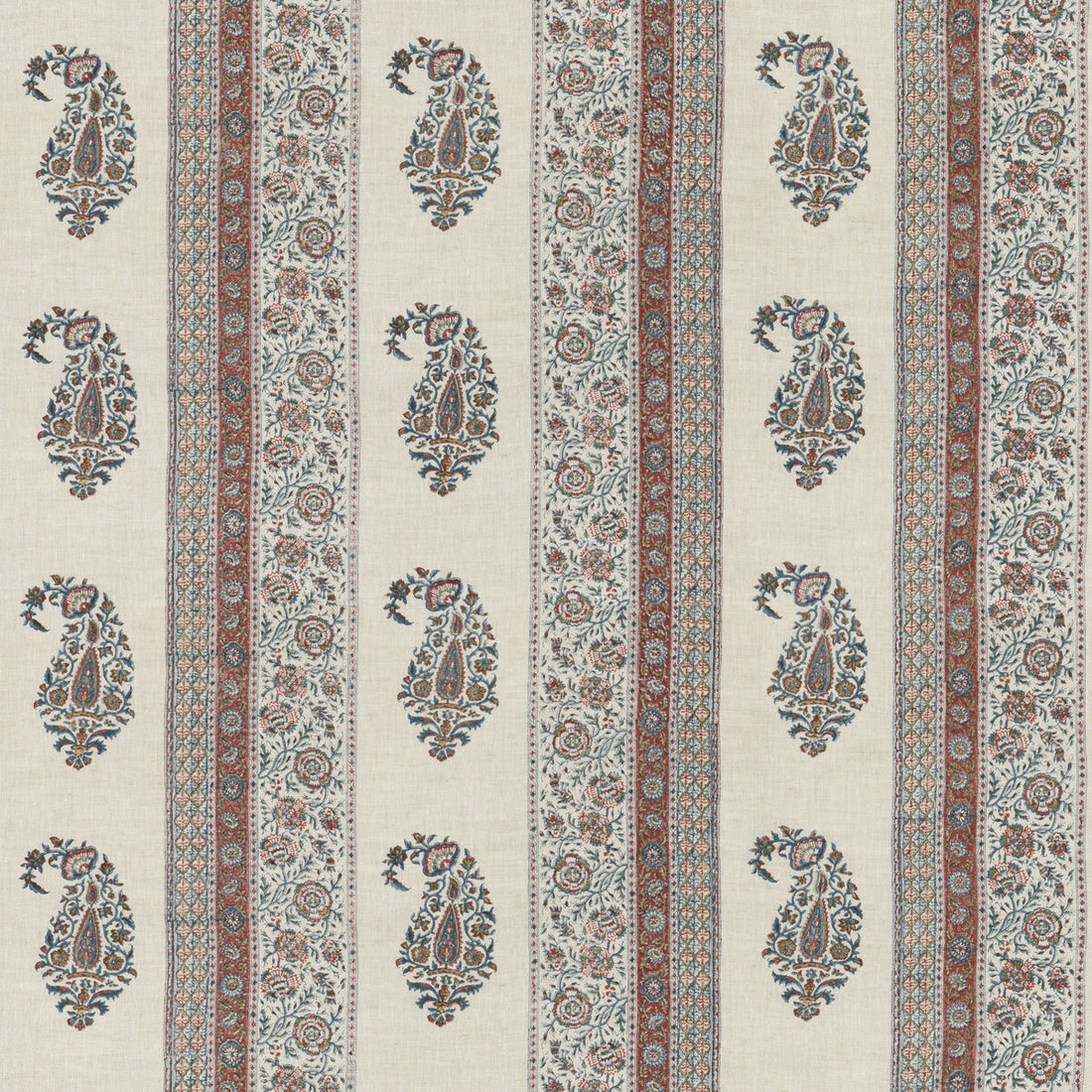 Portobello fabric in red/blue color - pattern BP10915.2.0 - by G P &amp; J Baker in the Portobello collection