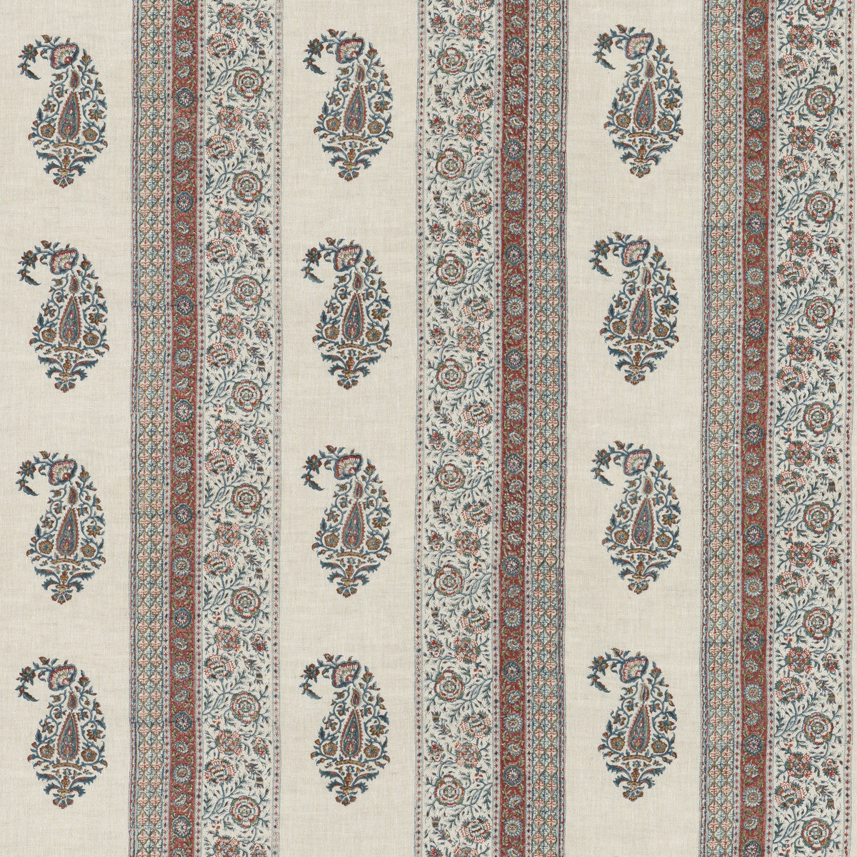 Portobello fabric in red/blue color - pattern BP10915.2.0 - by G P & J Baker in the Portobello collection