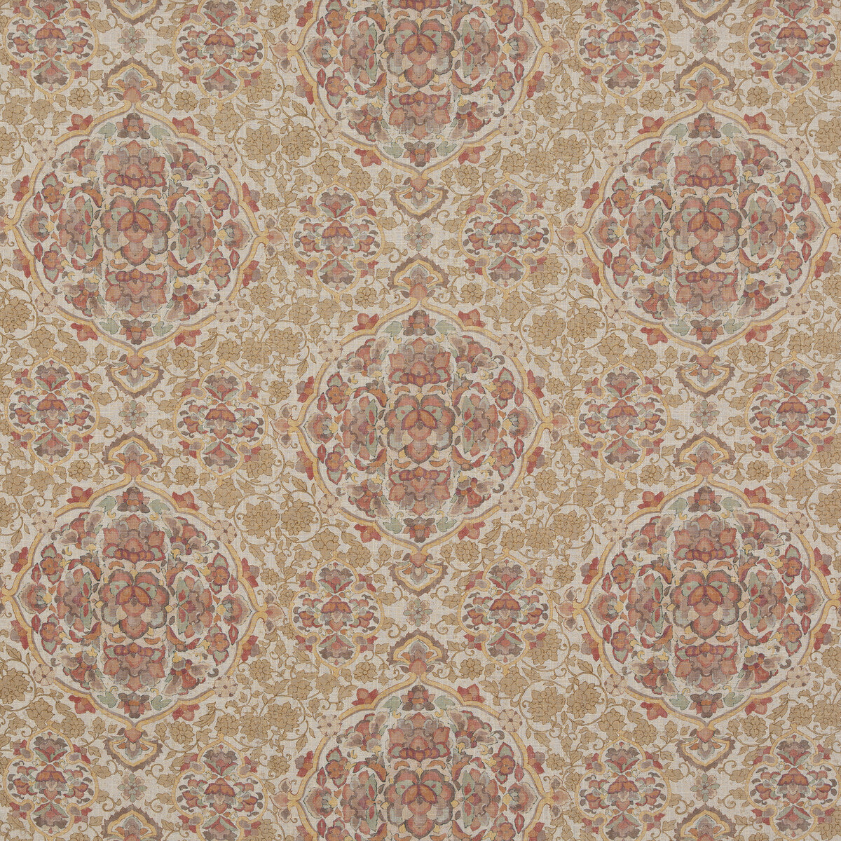 Kiana fabric in red/aqua color - pattern BP10928.3.0 - by G P & J Baker in the Caspian collection