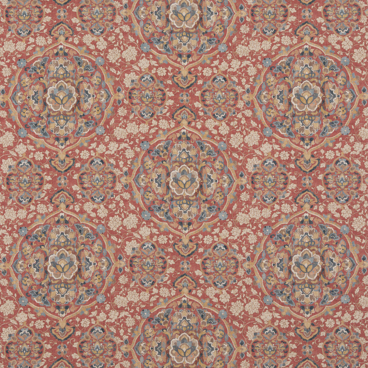 Kiana fabric in red/blue color - pattern BP10928.4.0 - by G P & J Baker in the Caspian collection