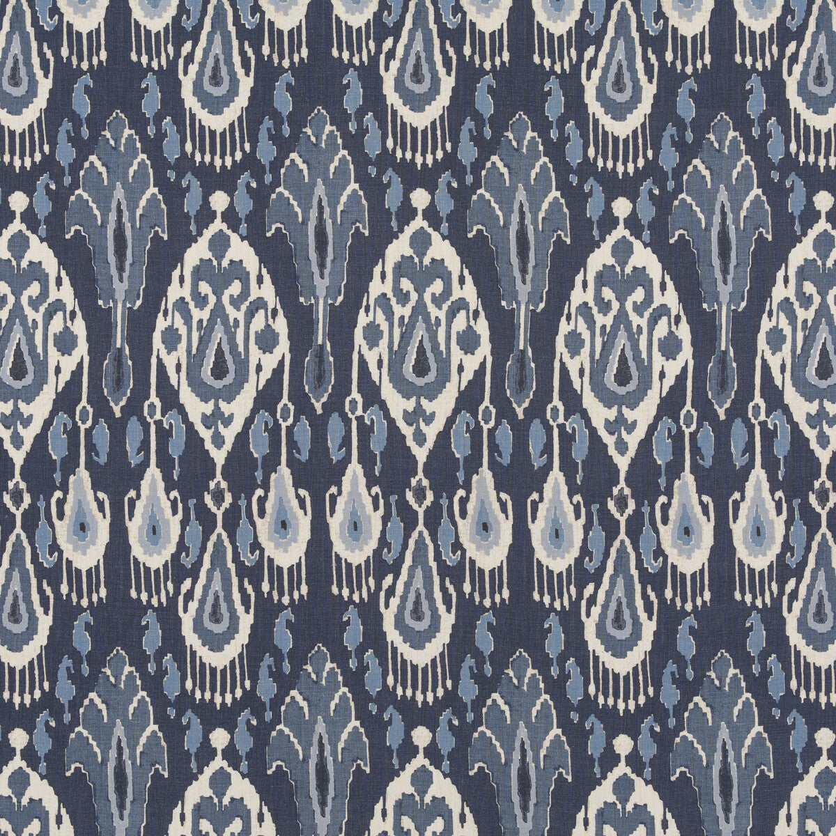 Ikat Bokhara Linen fabric in indigo color - pattern BP10939.1.0 - by G P & J Baker in the Caspian collection