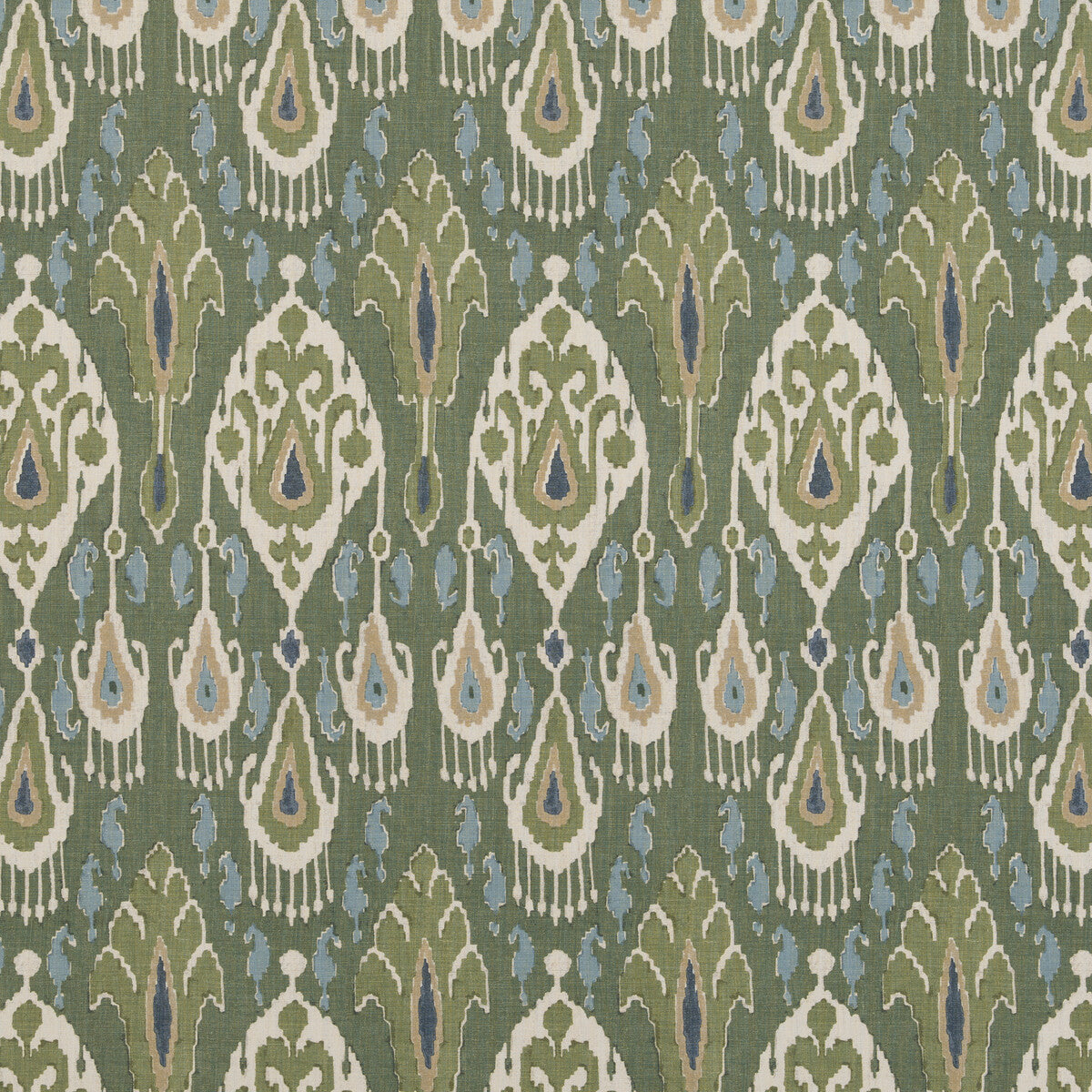 Ikat Bokhara Linen fabric in emerald color - pattern BP10939.2.0 - by G P & J Baker in the Caspian collection