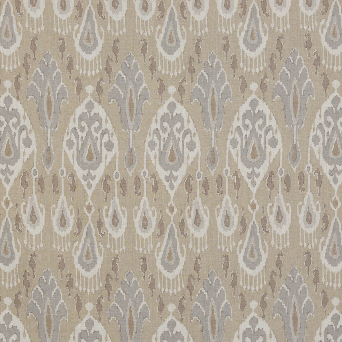 Ikat Bokhara Linen fabric in parchment color - pattern BP10939.3.0 - by G P & J Baker in the Caspian collection