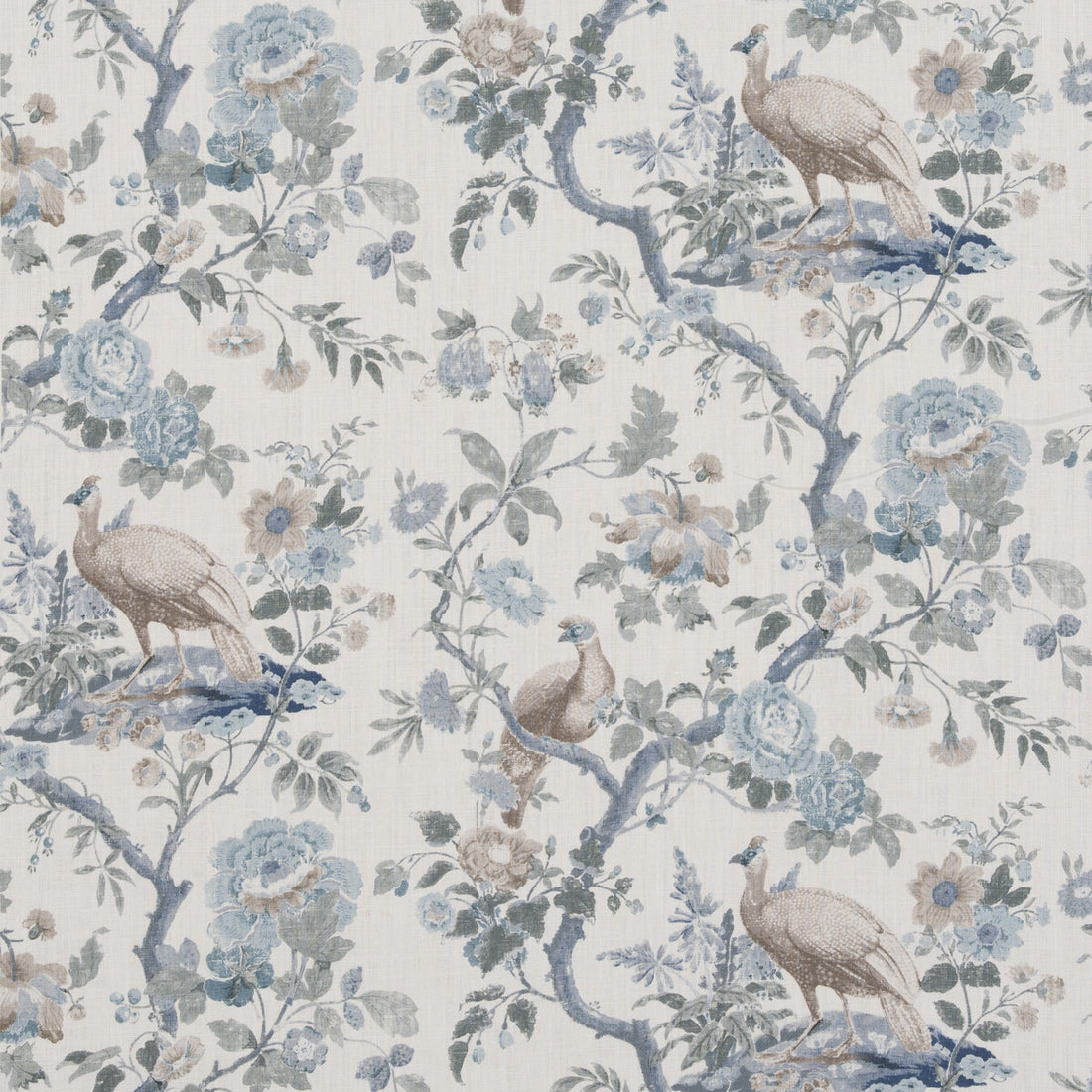 Broughton Rose fabric in blue color - pattern BP10949.1.0 - by G P &amp; J Baker in the Ashmore collection