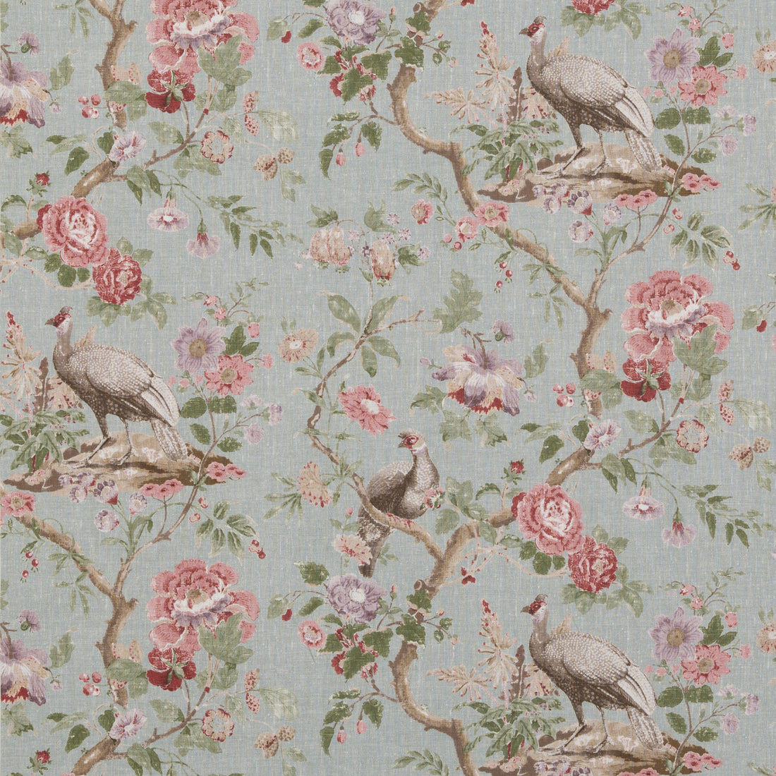 Broughton Rose fabric in aqua color - pattern BP10949.4.0 - by G P &amp; J Baker in the Ashmore collection