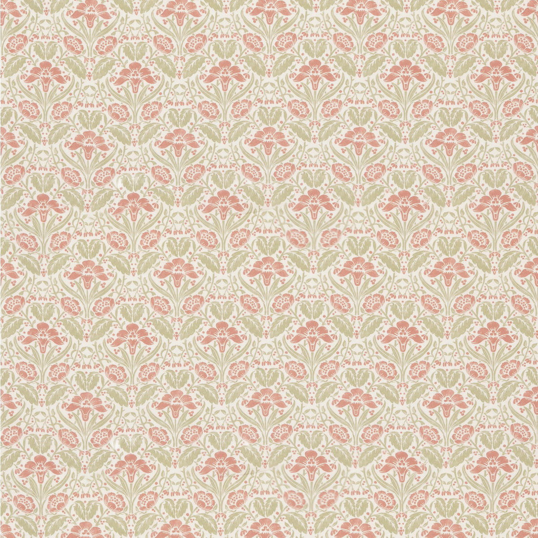 Iris Meadow Cotton fabric in pink/green color - pattern BP10968.1.0 - by G P &amp; J Baker in the Original Brantwood Fabric collection