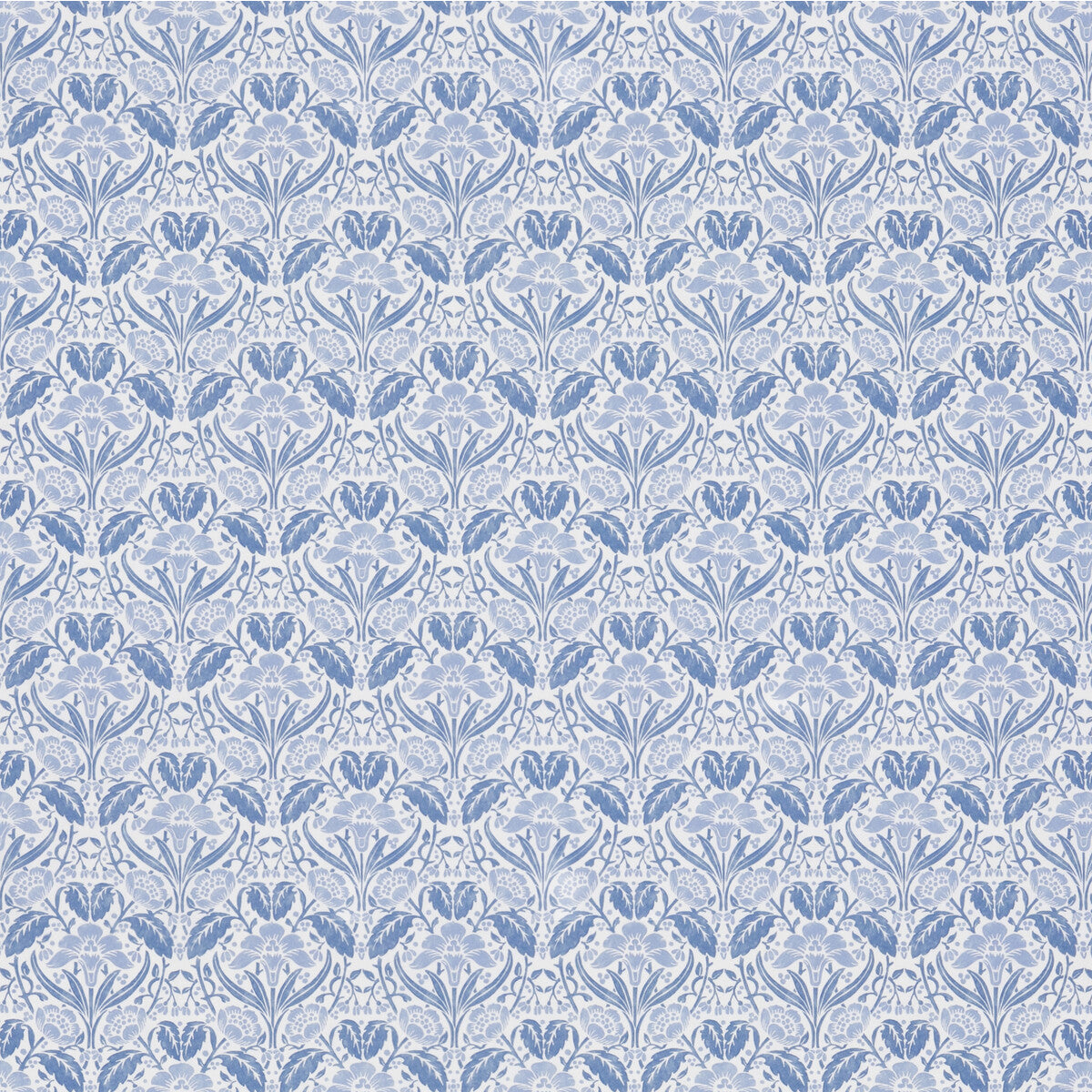 Iris Meadow Cotton fabric in blue color - pattern BP10968.2.0 - by G P & J Baker in the Original Brantwood Fabric collection