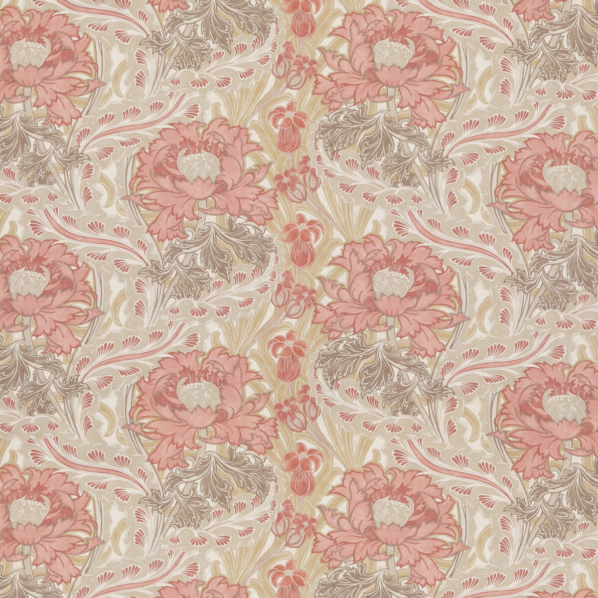 Brantwood Cotton fabric in coral/sand color - pattern BP10969.1.0 - by G P & J Baker in the Original Brantwood Fabric collection