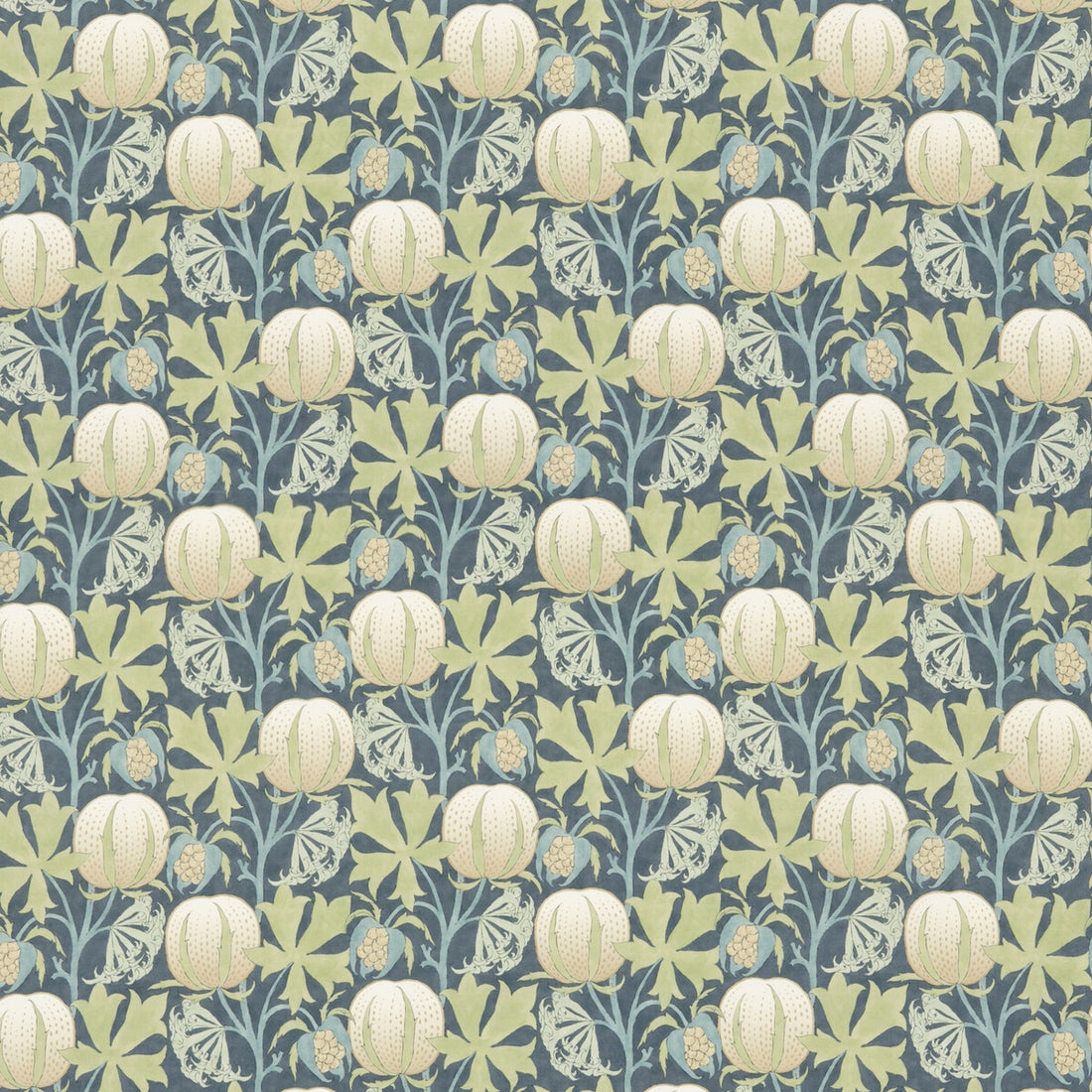 Pumpkins Cotton fabric in green/blue color - pattern BP10973.2.0 - by G P &amp; J Baker in the Original Brantwood Fabric collection