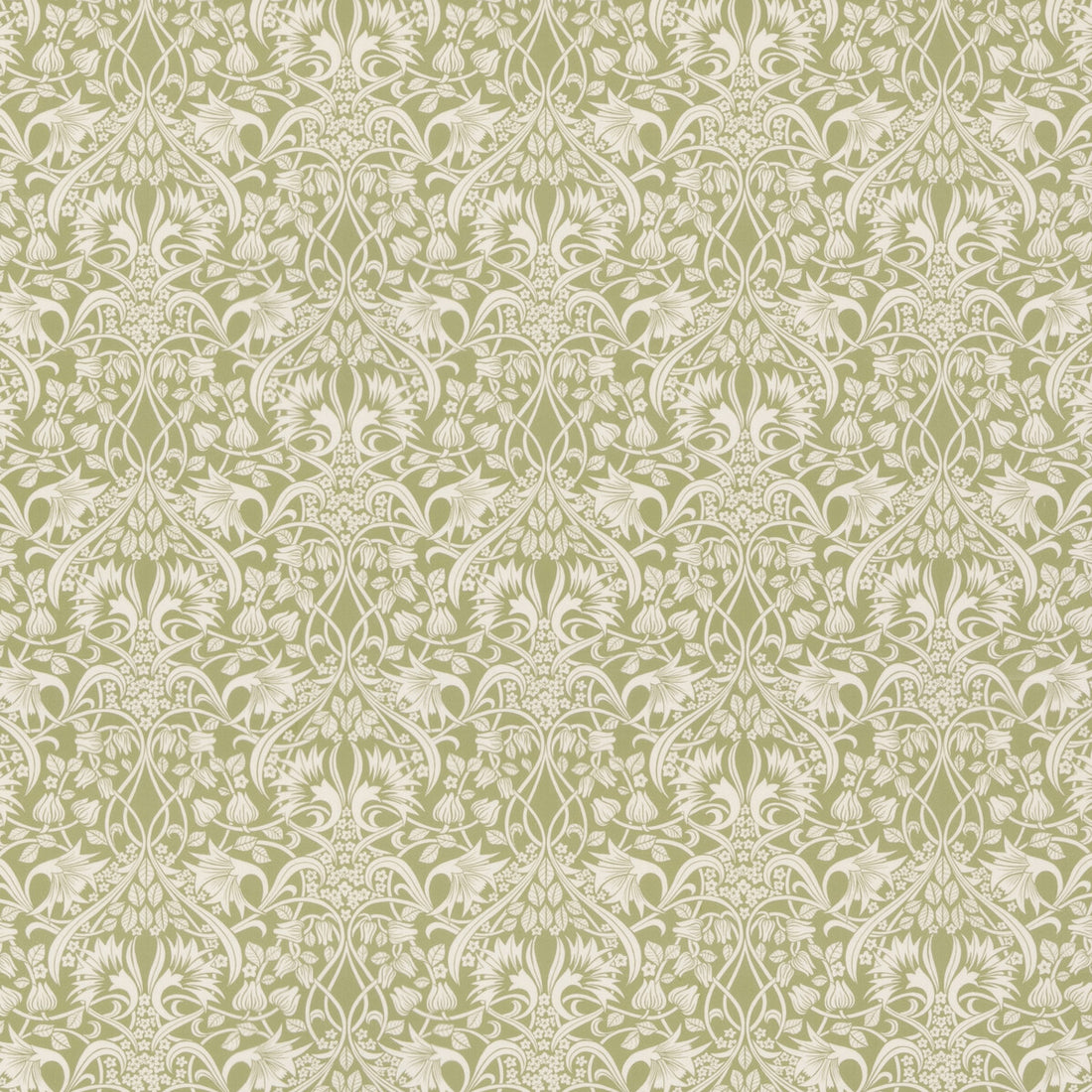 Fritillerie Cotton fabric in green color - pattern BP10974.2.0 - by G P &amp; J Baker in the Original Brantwood Fabric collection