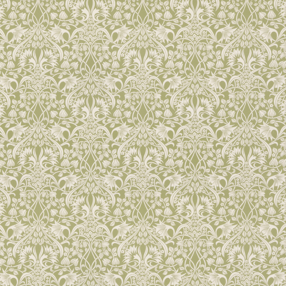 Fritillerie Cotton fabric in green color - pattern BP10974.2.0 - by G P & J Baker in the Original Brantwood Fabric collection