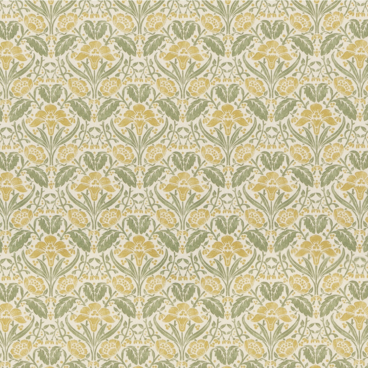 Iris Meadow fabric in yellow/green color - pattern BP10979.2.0 - by G P & J Baker in the Original Brantwood Fabric collection