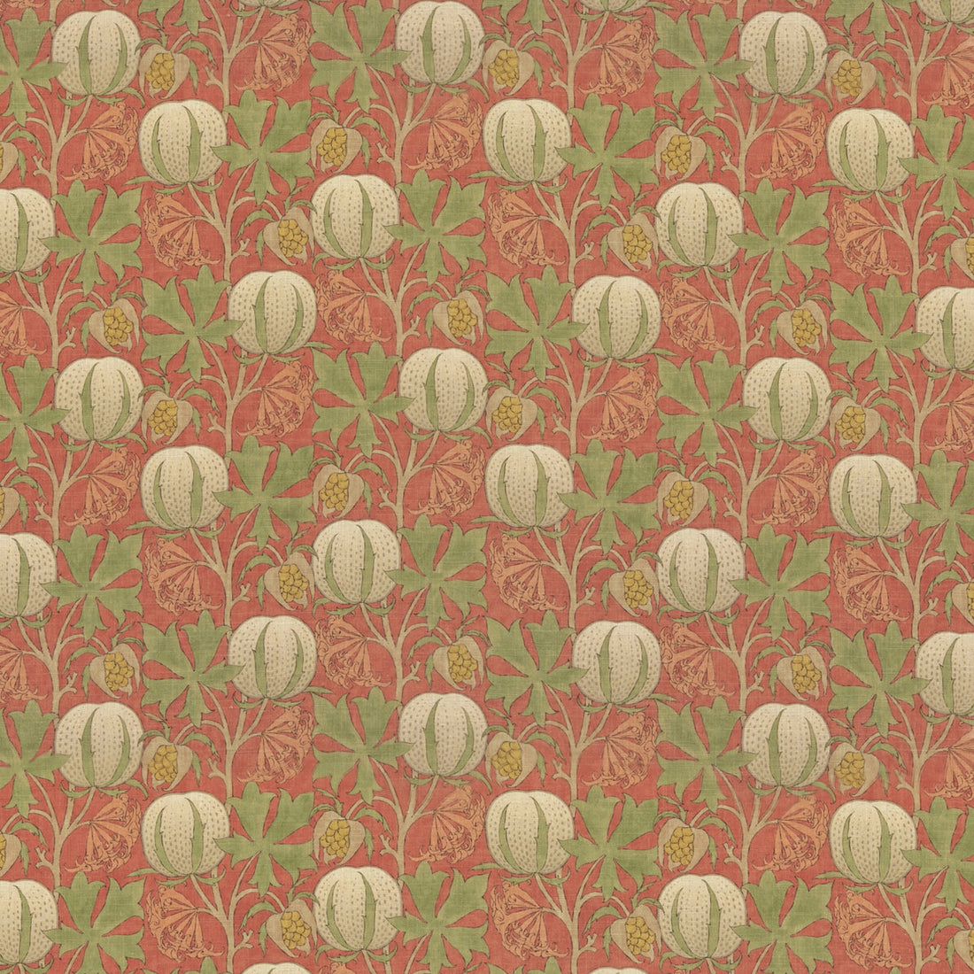 Pumpkins fabric in red/green color - pattern BP10981.1.0 - by G P &amp; J Baker in the Original Brantwood Fabric collection