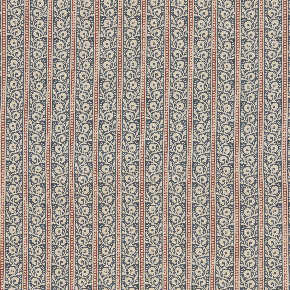 Bibury fabric in indigo/red color - pattern BP10999.1.0 - by G P & J Baker in the House Small Prints collection
