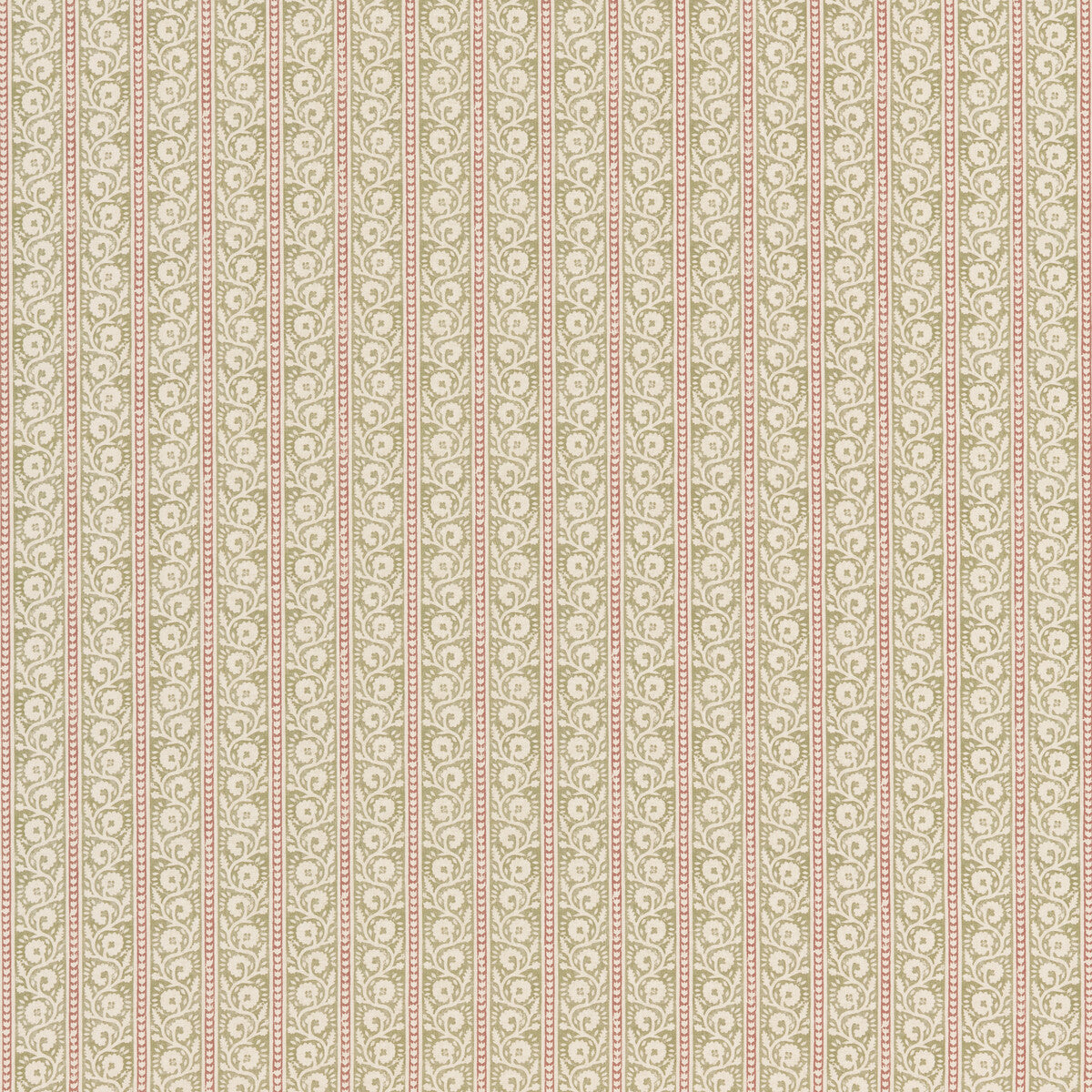 Bibury fabric in green/red color - pattern BP10999.6.0 - by G P & J Baker in the House Small Prints collection