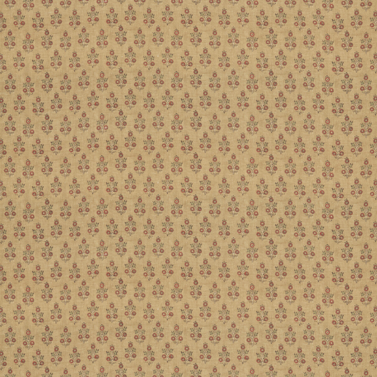 Poppy Sprig fabric in ochre color - pattern BP11003.3.0 - by G P & J Baker in the House Small Prints collection