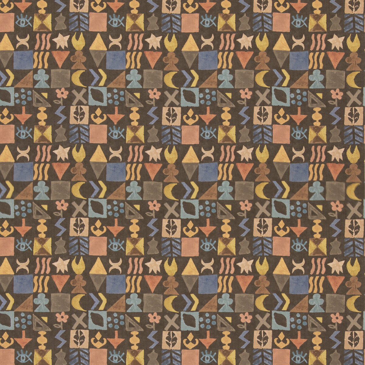Potato Print fabric in chocolate color - pattern BP11049.2.0 - by G P & J Baker in the X Kit Kemp Prints And Embroideries collection