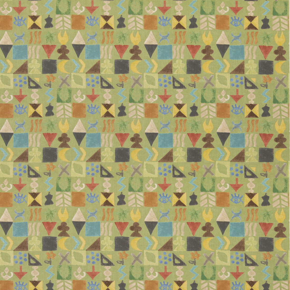 Potato Print fabric in green color - pattern BP11049.3.0 - by G P &amp; J Baker in the X Kit Kemp Prints And Embroideries collection