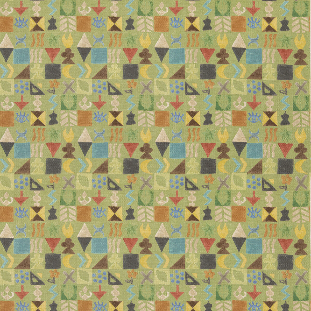 Potato Print fabric in green color - pattern BP11049.3.0 - by G P & J Baker in the X Kit Kemp Prints And Embroideries collection