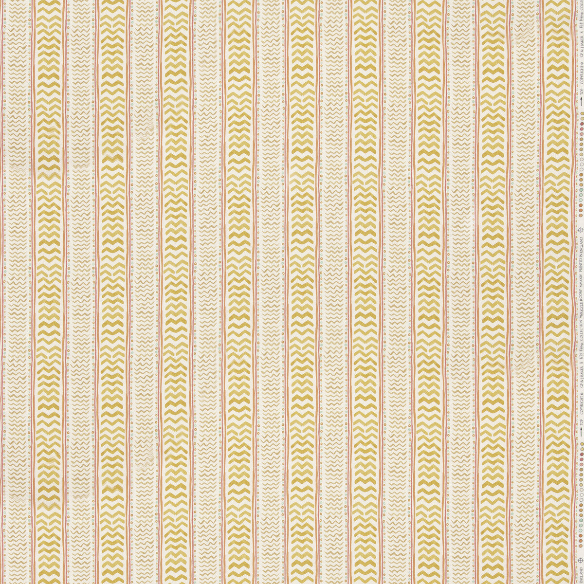 Wriggle Room fabric in ochre color - pattern BP11050.2.0 - by G P &amp; J Baker in the X Kit Kemp Prints And Embroideries collection