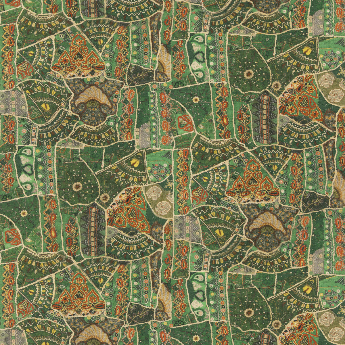 Front Row fabric in jewel green color - pattern BP11052.2.0 - by G P & J Baker in the X Kit Kemp Prints And Embroideries collection