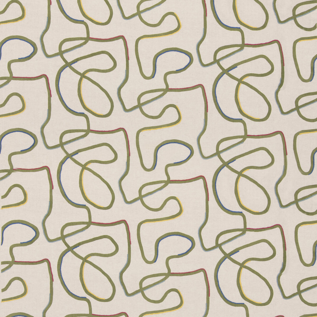 Ring Road fabric in sage color - pattern BP11054.2.0 - by G P &amp; J Baker in the X Kit Kemp Prints And Embroideries collection