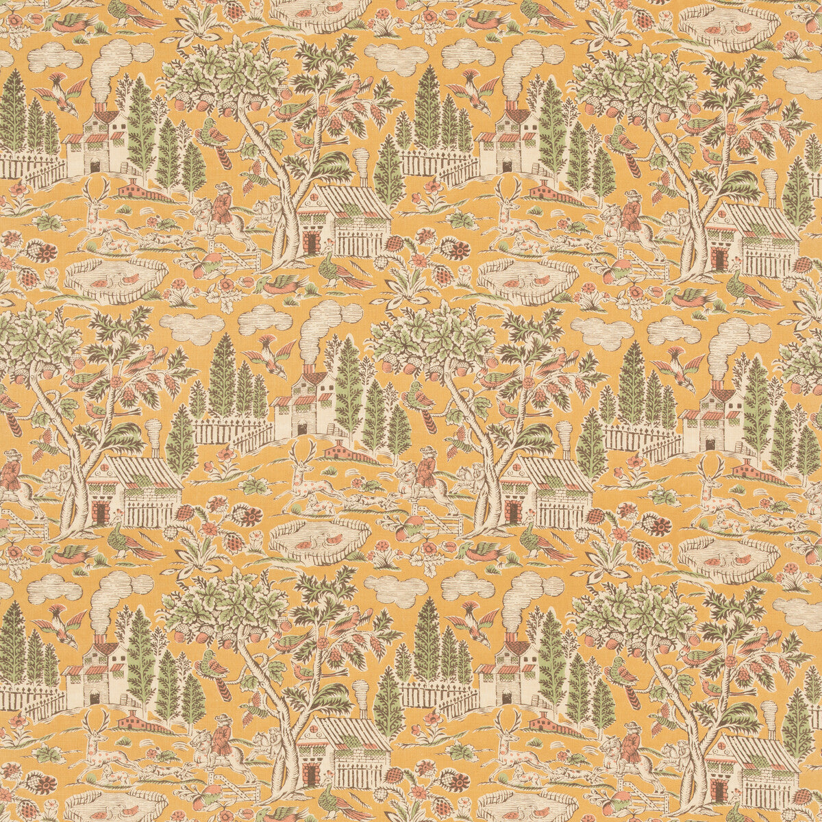 Home Park fabric in ochre color - pattern number BP11092.4.0 - by G P & J Baker in the Royal Court collection