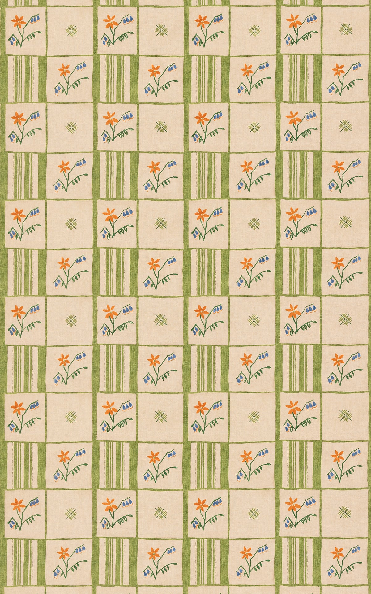 Forget-Me-Not fabric in Green color - pattern number BP11137.3.0 - by G P & J Baker in the Kit Kemp II collection