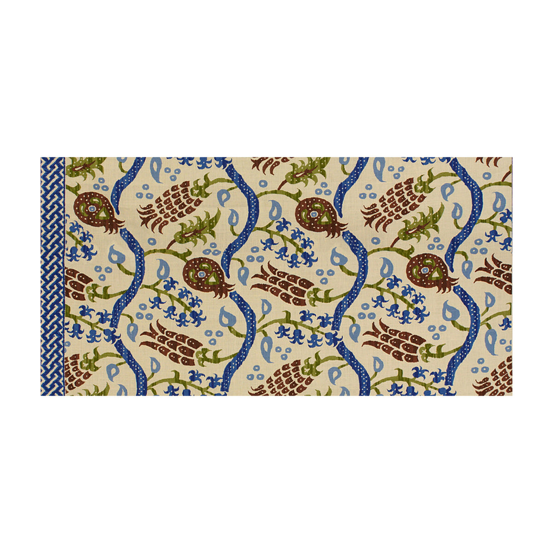 Nisiotiko Linen Print fabric in nutmeg/canton blue color - pattern BR-700019.832.0 - by Brunschwig &amp; Fils in the Les Alizes collection